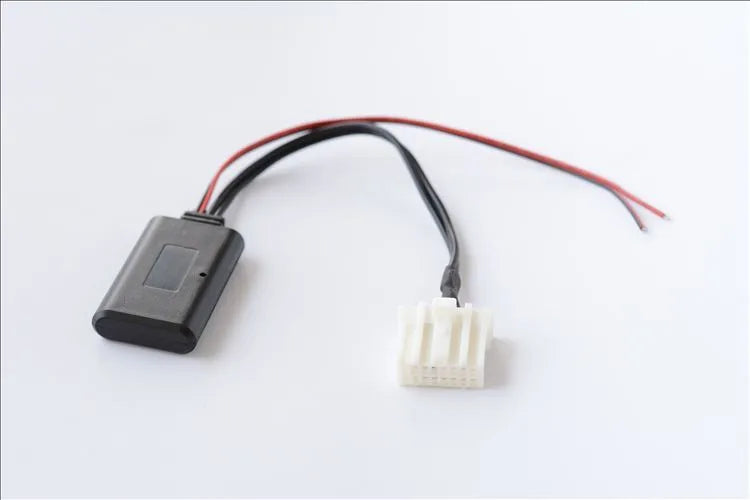 Black Mazda Bluetooth audio adapter cable with JieRui-BT 5908 chip for wireless streaming.