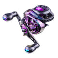 Colourful BM2000 size fishing reel with water drop wheel and magnetic brake system.