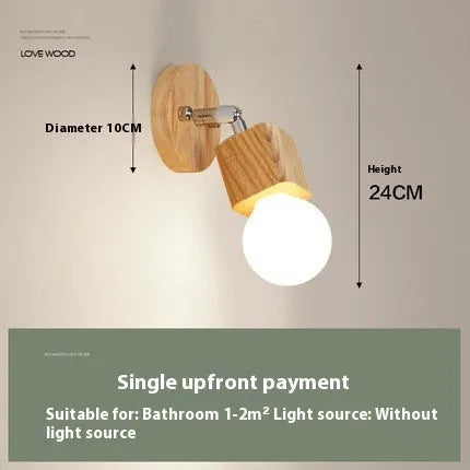 Single head 24cm LED wall lamp mounted beside a mirror.