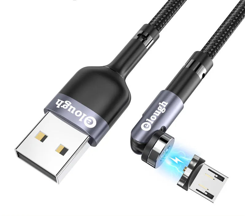 Elough 540 degree rotating magnetic charging cable 3-in-1 with seven-pin connector in grey