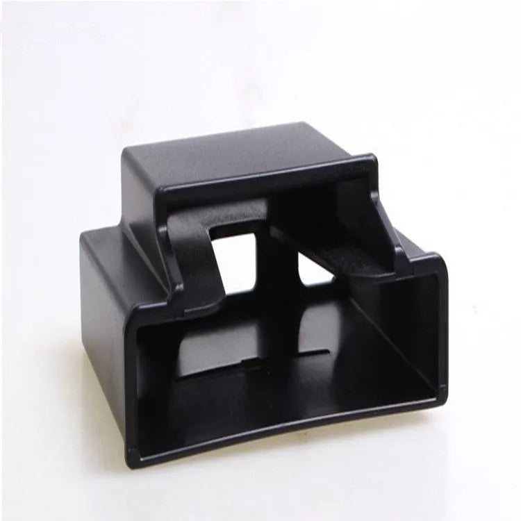 Black ABS car vent mobile phone storage box with card holder slot and adhesive sticker mounts