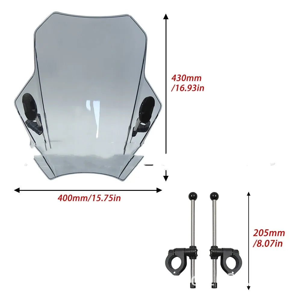 Gray transparent PC motorcycle windscreen for general vehicle models