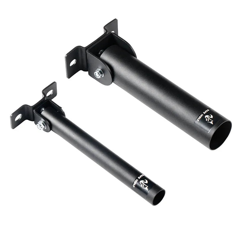 Wall-mounted steel barbell gun barrel rack holding 25 tubes with expansion screws