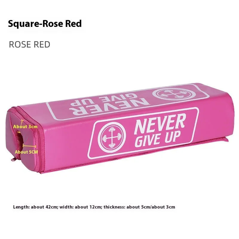 Square barbell protection mat in Cherry Blossom powder colour for waist support during fitness training