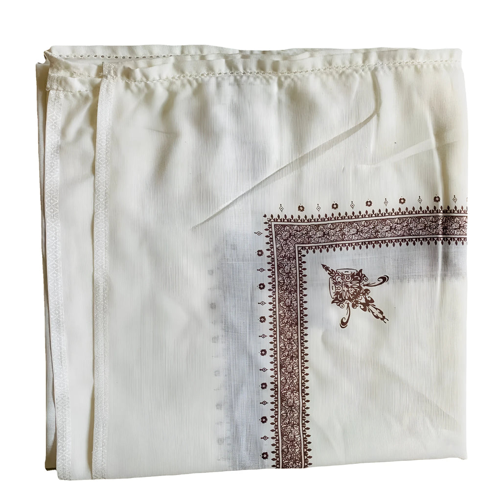 Printed polyester square scarf showing 138x138cm dimensions in assorted colours