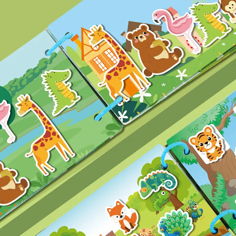 Educational paper toy book for children aged 3-6 with animal version design