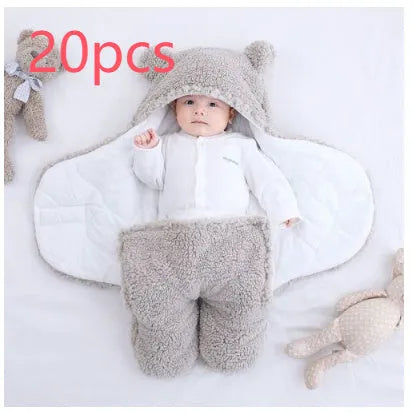 Baby quilted sleeping bag wrapper in cotton blend fabric with polyester cotton filling