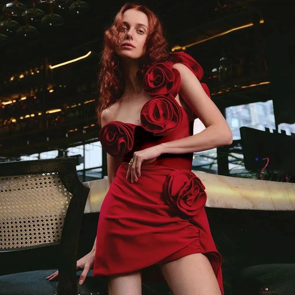 Red one-piece sleeveless swimsuit for women on a mannequin