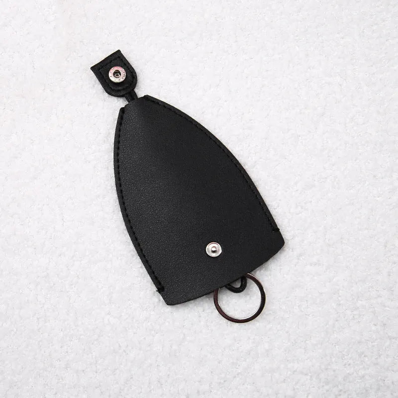 Colourful cartoon PU leather pull-out key case for car keys, shown open and closed