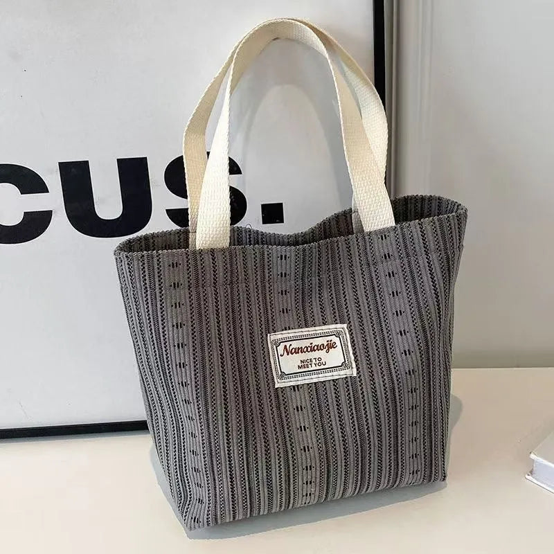 Japanese style corduroy crossbody bag in dark brown colour with textured fabric