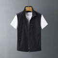 Men's rabbit fur hooded waistcoat vest in slim fit shown in army green colour.