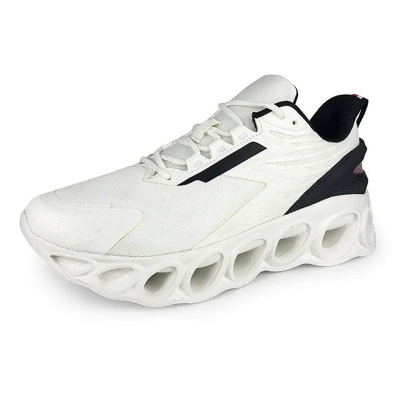 Men's breathable mesh sports shoes with EVA soles in black colour