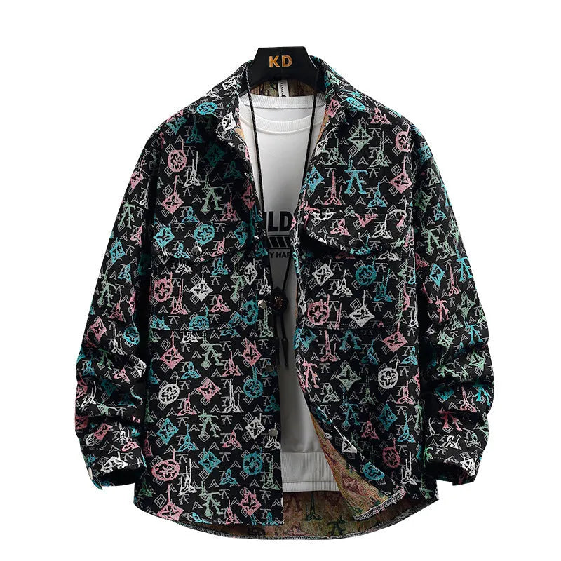 Lapel shirt coat with long sleeves and straight hem in various colour options