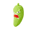 Bitter melon and chili shaped dog toys with textured surfaces for teeth cleaning and built-in sound function
