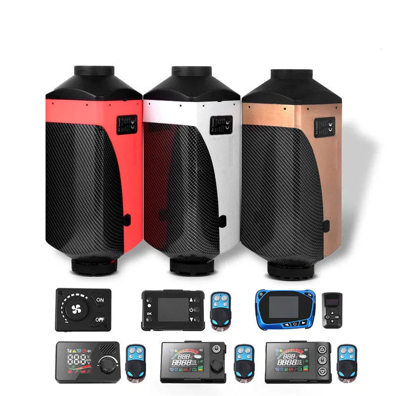 Diesel air heater kit with fuel tank and components for vehicle installation