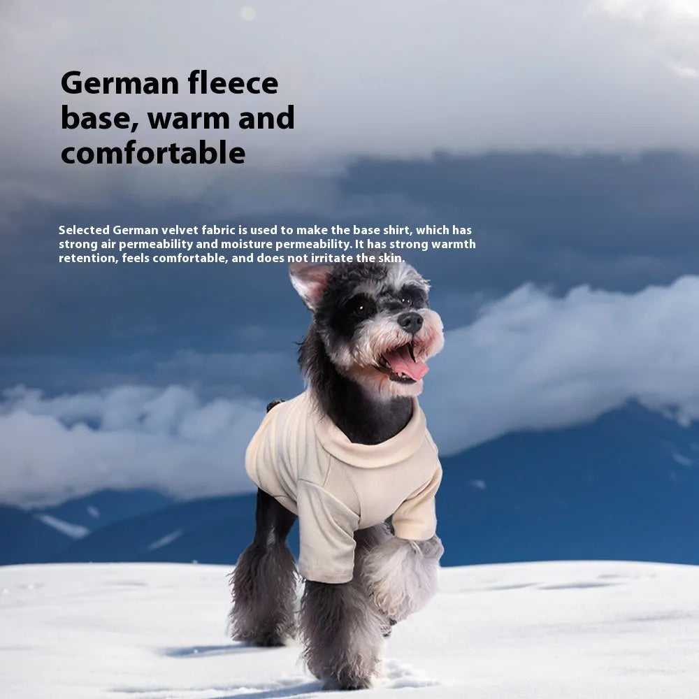 Winter dog clothes two-piece suit in polyester, brown, army green, and wine red colours