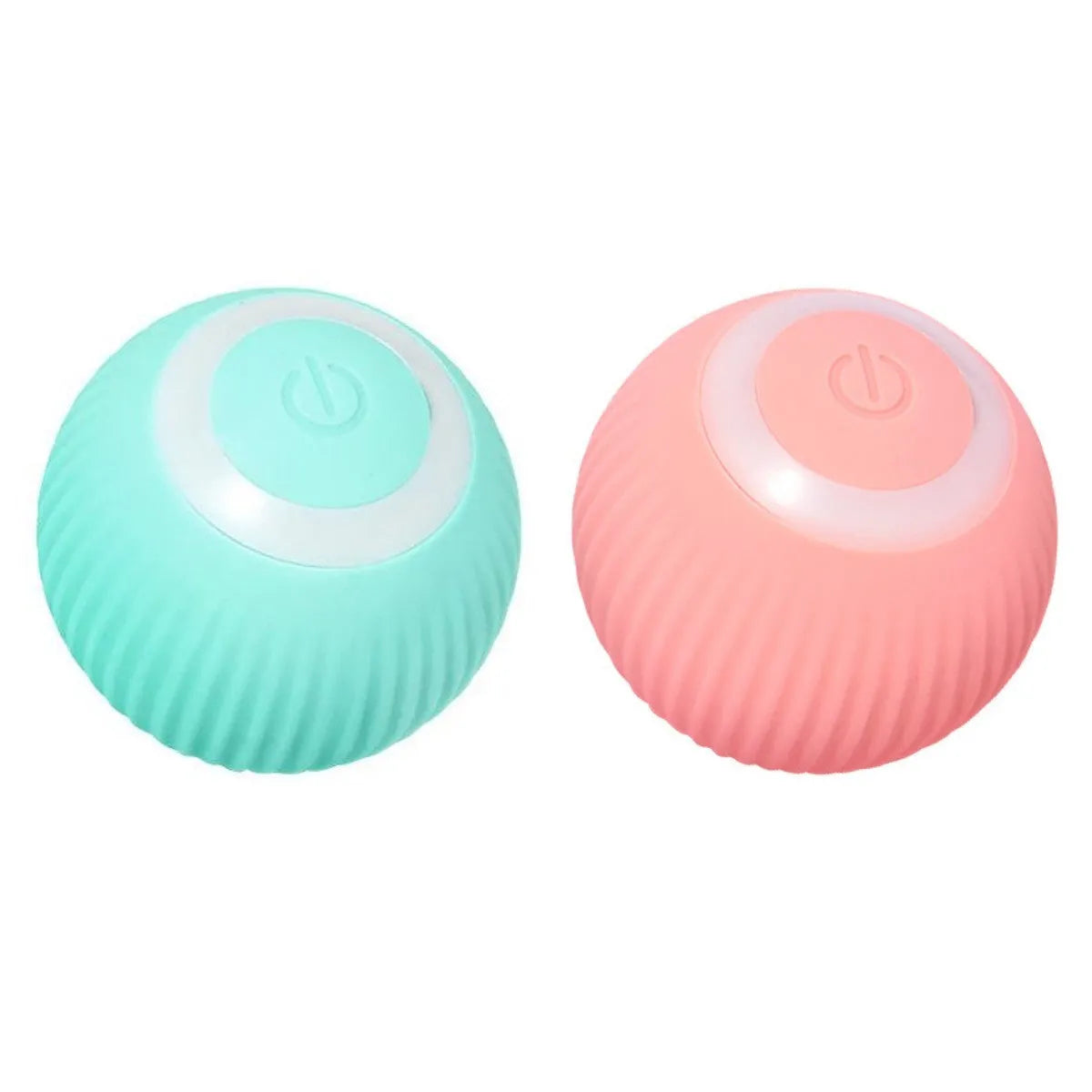 Green automatic rotating ball cat toy with 43mm diameter for claw control and intelligent obstacle avoidance