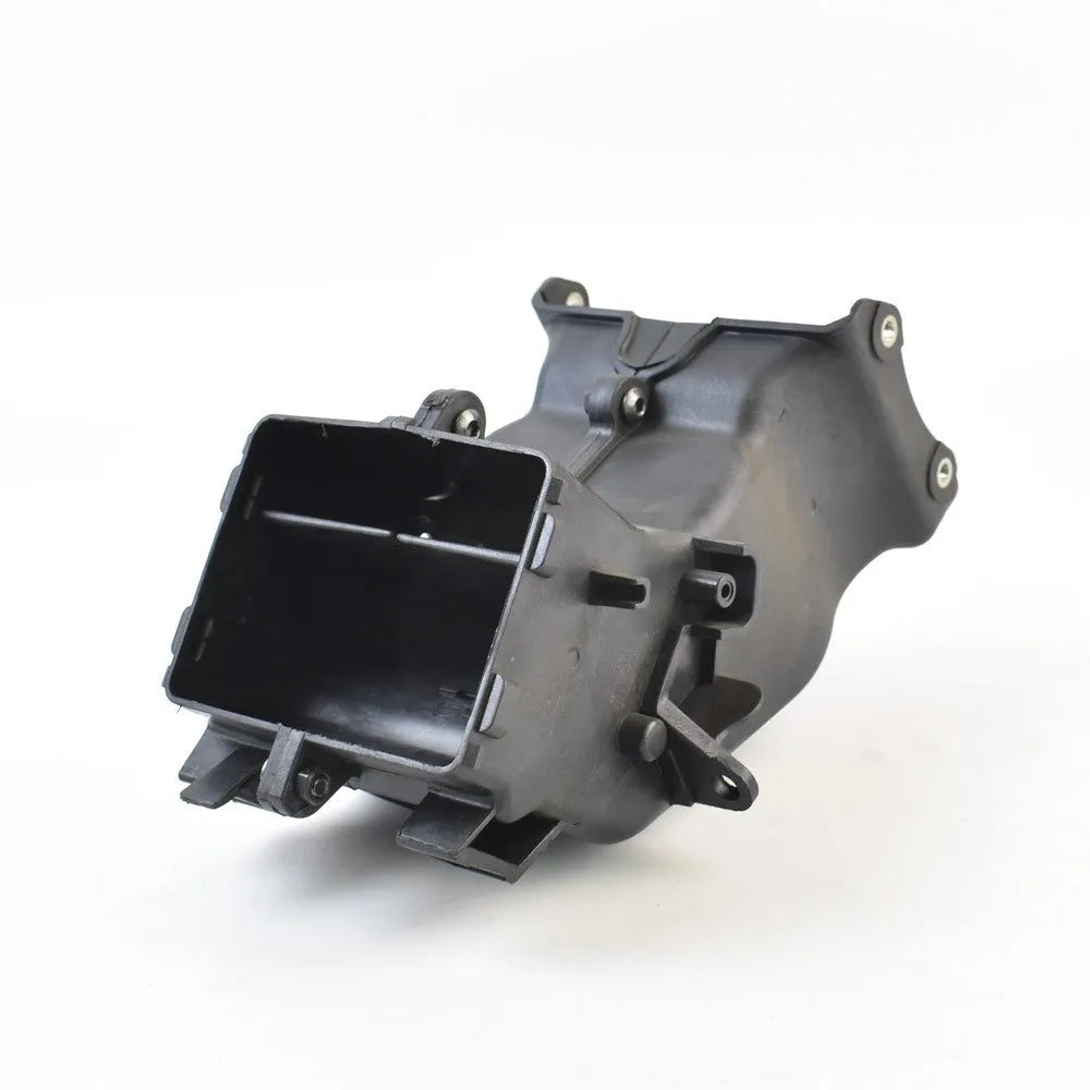 Black polymer ventilation pipe for Yamaha motorcycle intake, showing scale with 280mm length.