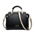 FOXER Golden Fox small retro shoulder bag in colour contrast, zipper top, soft handle, trapezoid shape