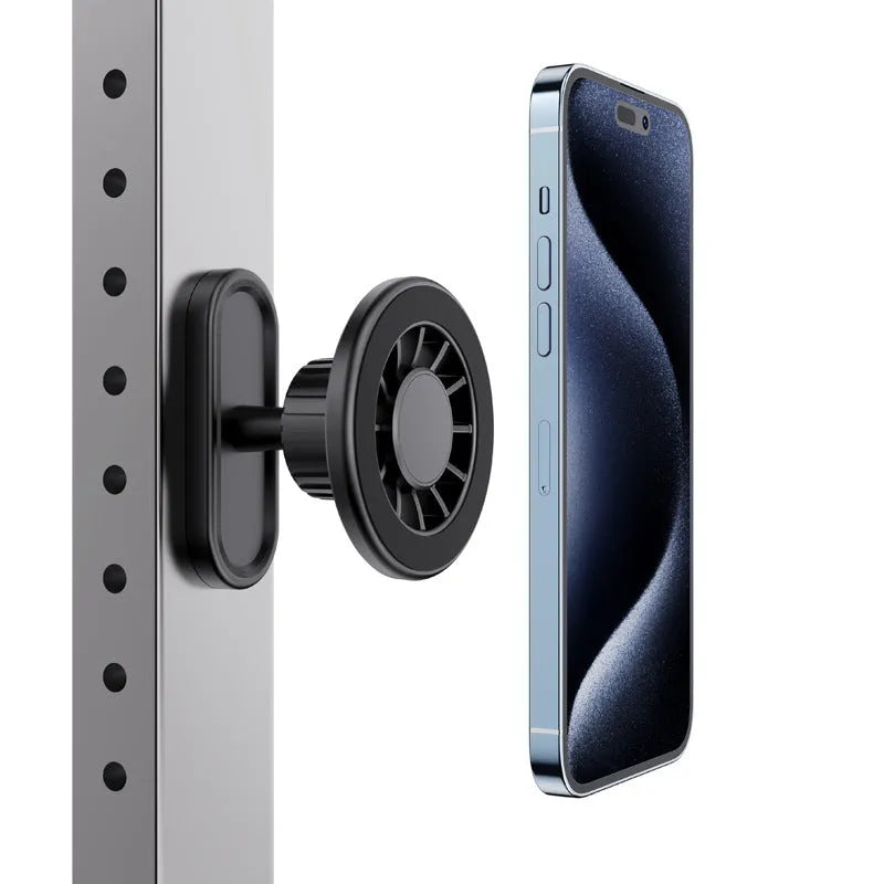 Double-sided magnetic photography bracket for outdoor camera mounting on metal surfaces