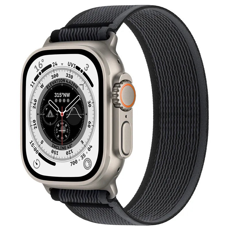 Wild Diameter nylon Apple Watch replacement strap with single ring buckle in multiple colour options.