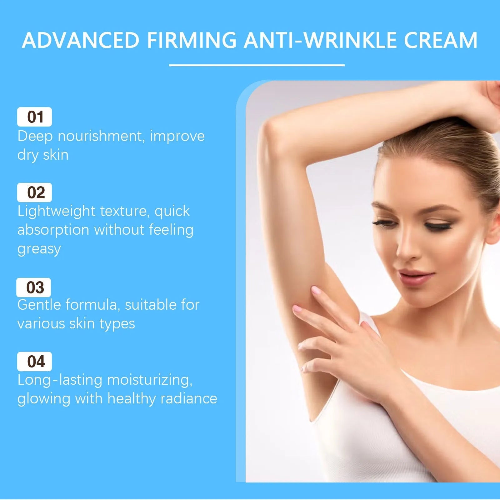 100g jar of gentle moisturising body cream with glycerin and hyaluronic acid formula