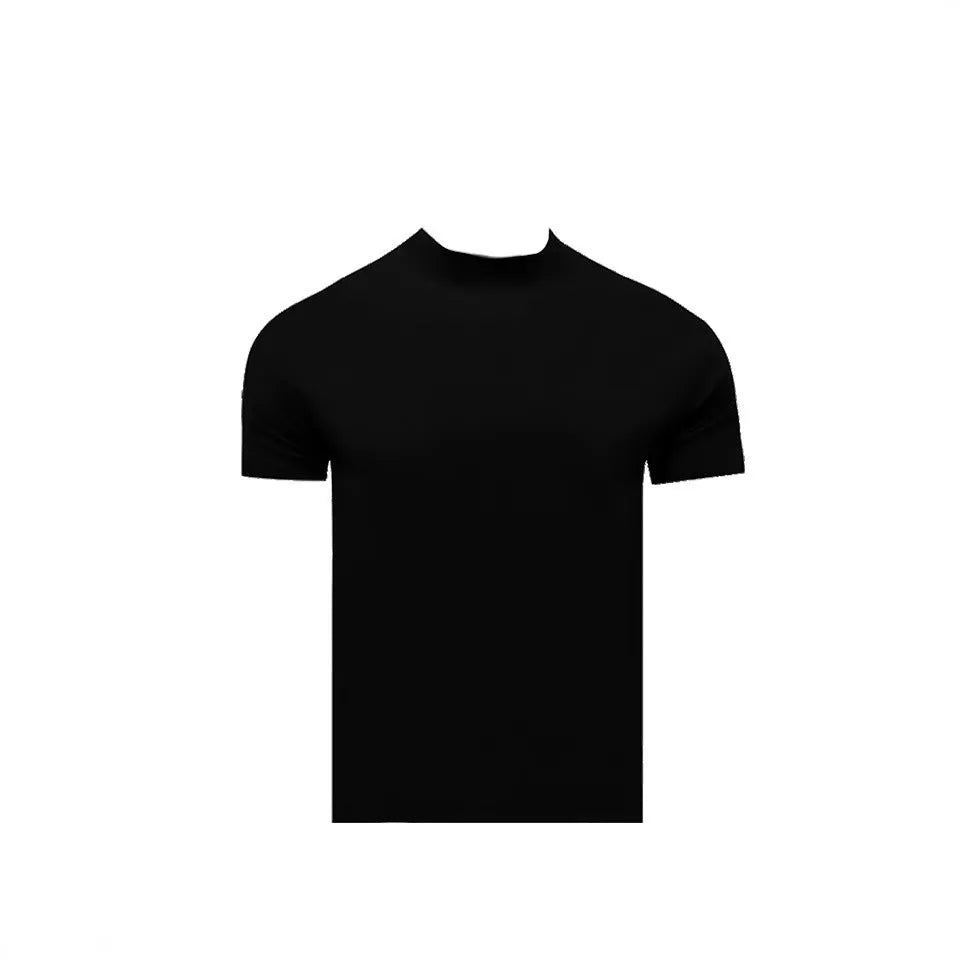 Men's cotton short sleeve pullover shirt in loose fit with drop-shoulder sleeves