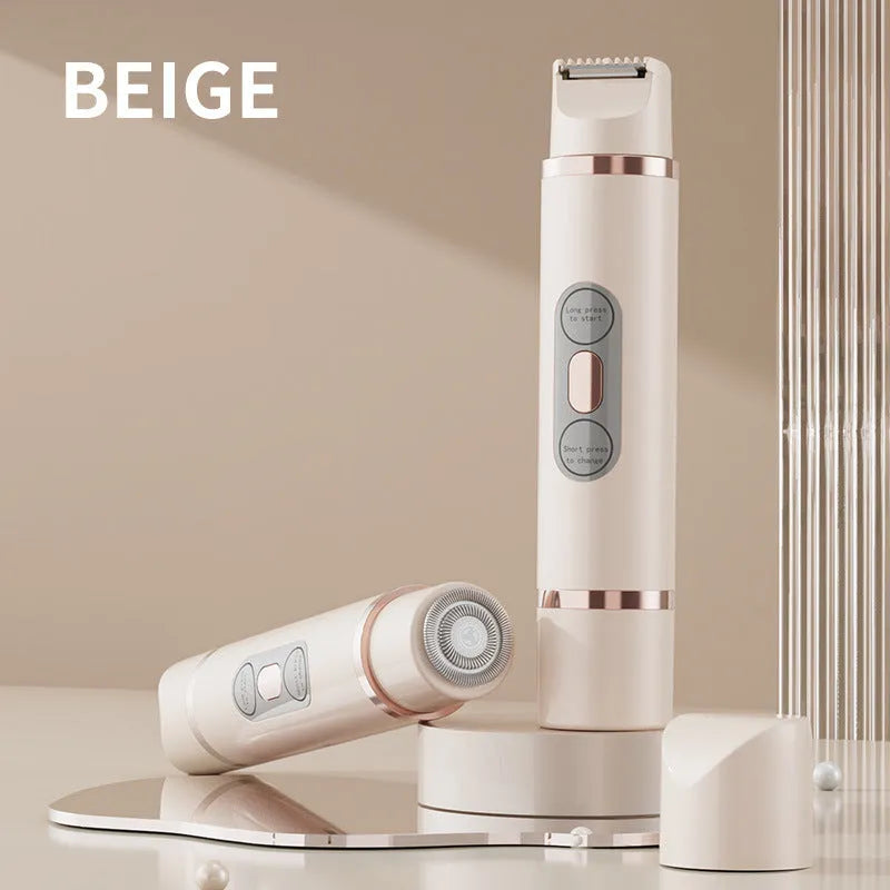 Digital display women's electric shaver with gradient purple colour and USB charging port