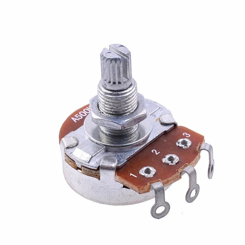 A single metal electric guitar potentiometer knob for tone and volume control replacement.