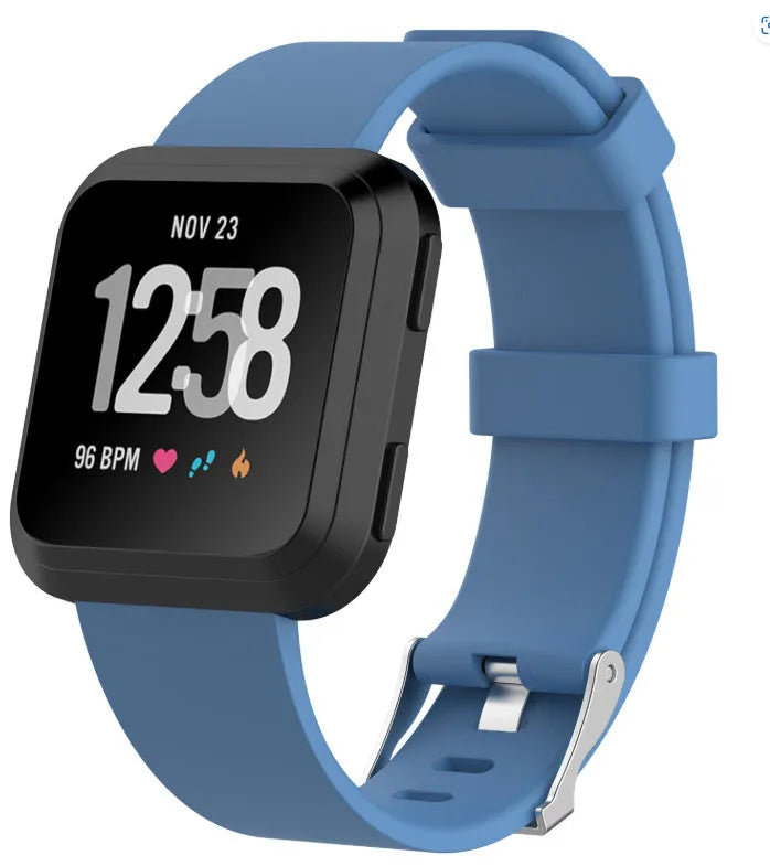 Fitbit Versa Lite replacement wrist strap in multiple colours showing Large and Small size options