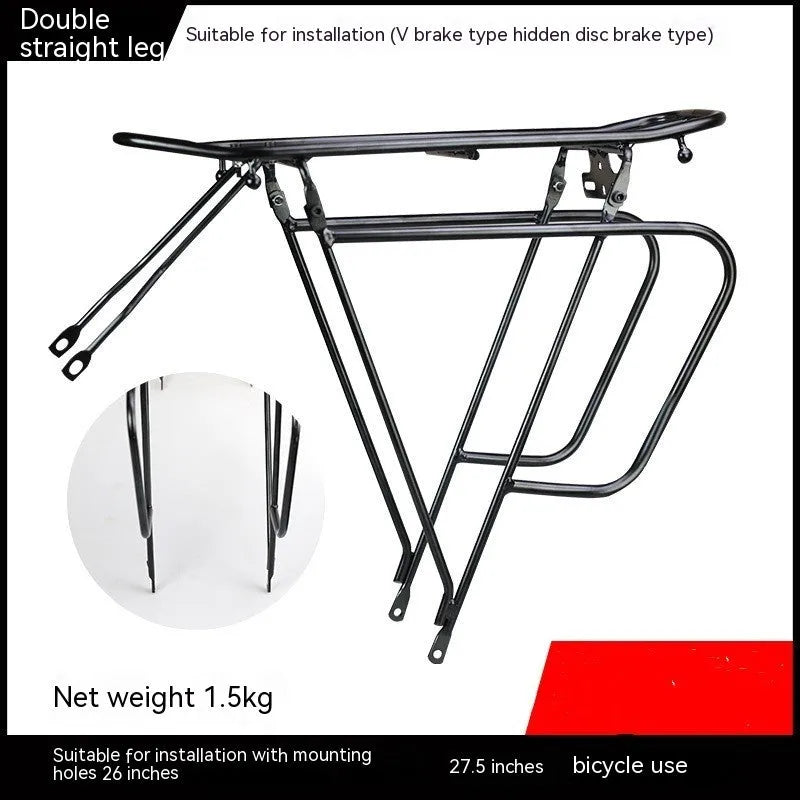 Bicycle pack shelf made of steel and aluminium alloy with screw U piece