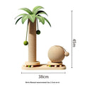 Cat climbing frame with turntable in coconut tree colour, made from wood, available in density plate or solid wood style