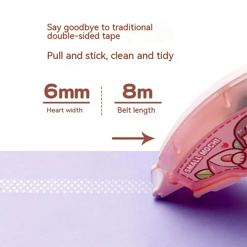 Cute fruit juice colour dotting glue with plastic applicator for double-sided traceless adhesion