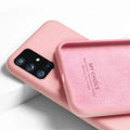 Samsung Liquid Silicone Phone Case back cover in solid colour simple style with smooth grip surface for Samsung A20, S20, S10, A51