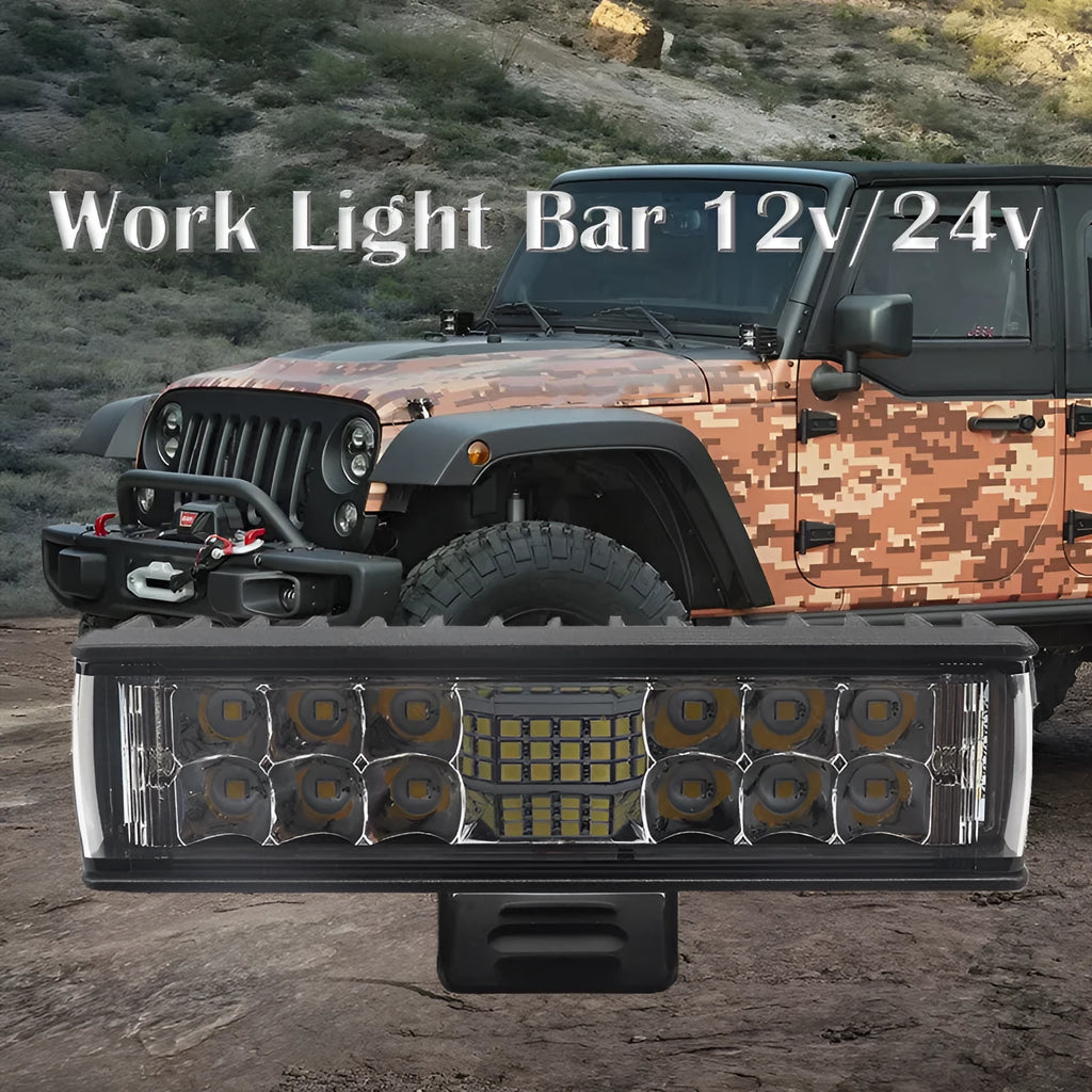 Black aluminium 7-inch 60W LED strip work light with straight line shape