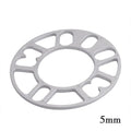 Set of four metal wheel hub widening gaskets in 3mm, 5mm, 8mm, and 10mm thicknesses for automotive modification.