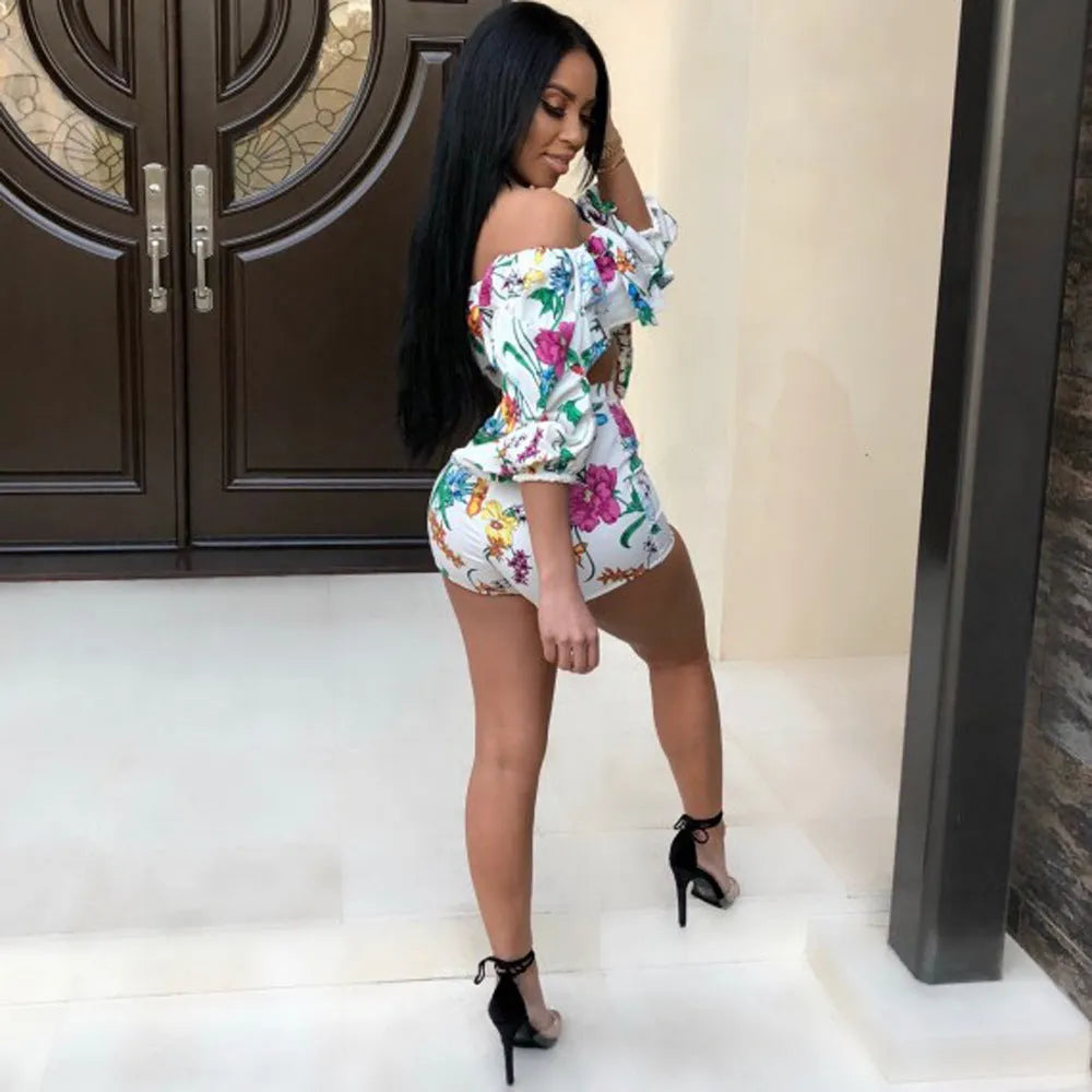 Multicolour digital print lounge set with pile sleeves and matching shorts
