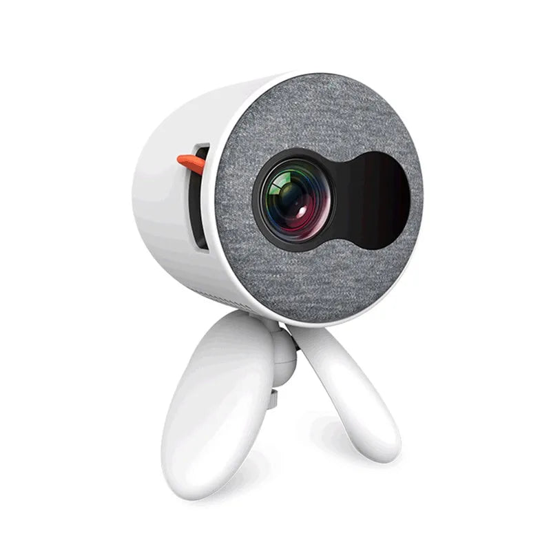 YG220 white or yellow LED projector showing front projection design and compact 0.7kg build