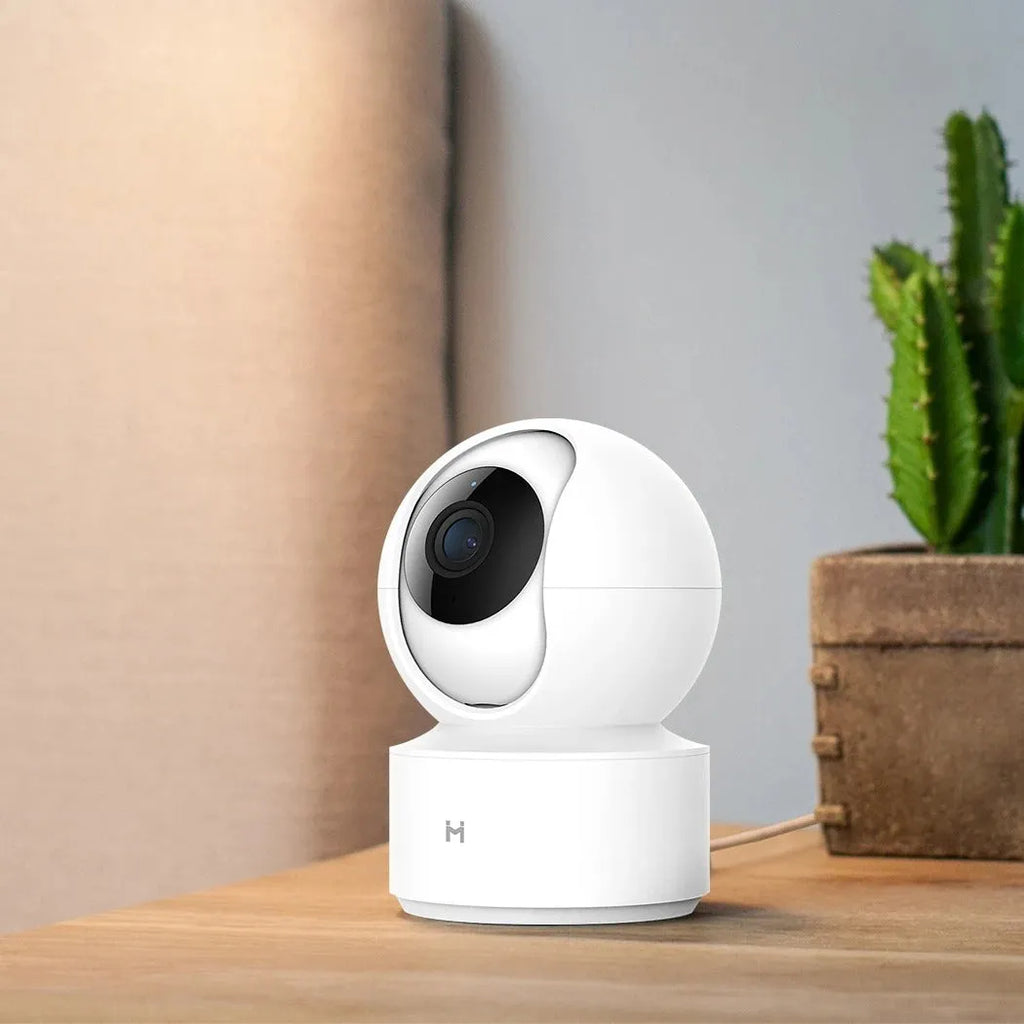 White Xiaobai smart security camera showing front view with lens