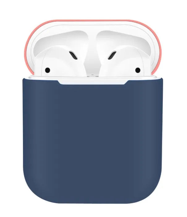 Silicone protective sleeve for AirPods charging case in split design showing colour options