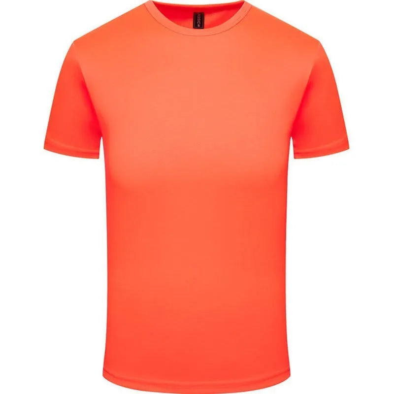 Men's quick-drying summer T-shirt in nylon polyester blend available in eight colours including fluorescent green