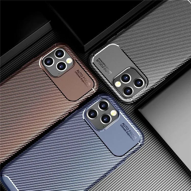 Black silicone protective case for an iPhone 12 smartphone on a table.