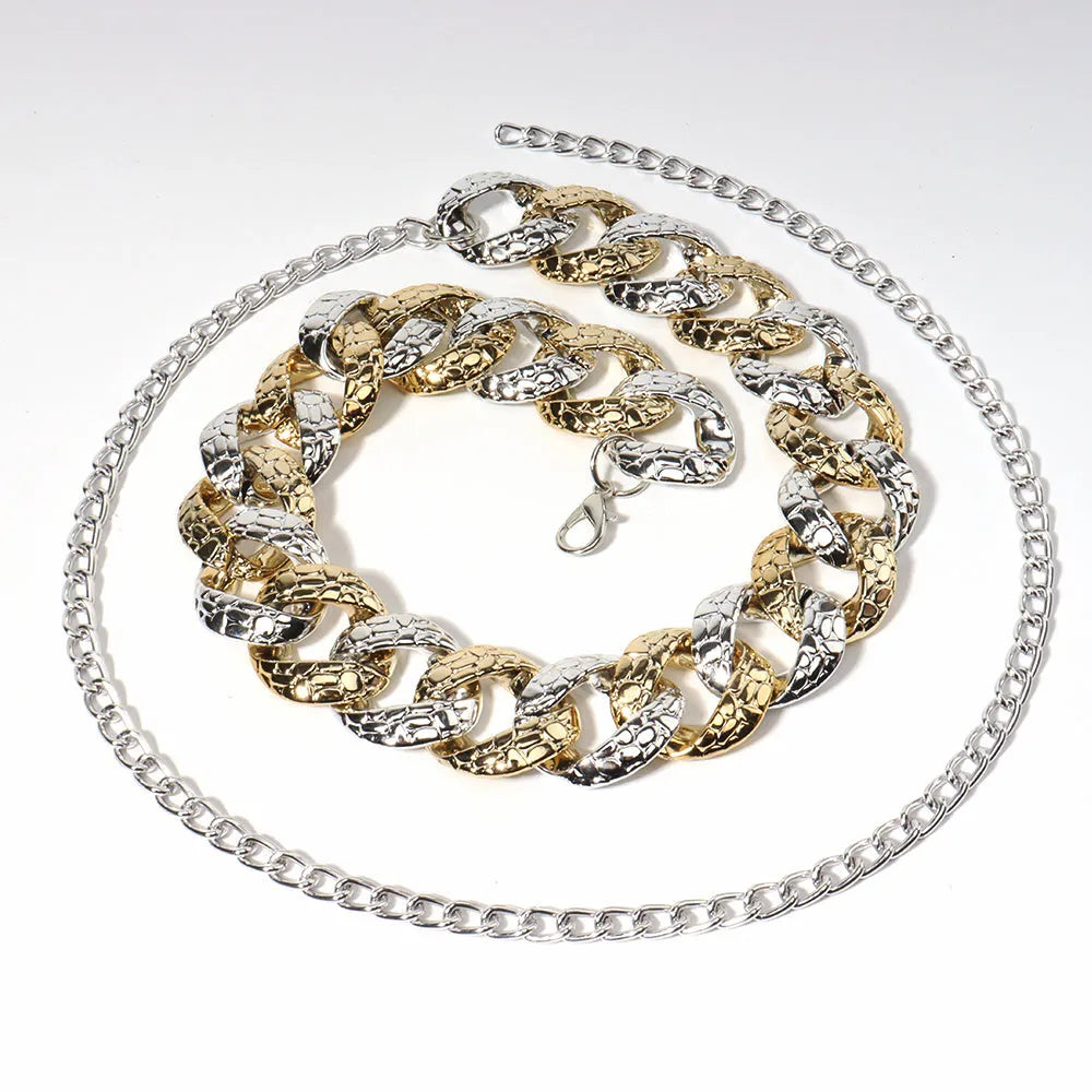 Acrylic body chain with electroplated colour mixture, adjustable 70-100cm for women summer use