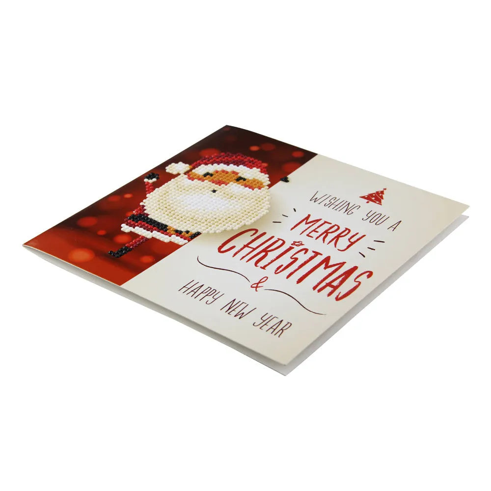 Christmas DIY diamond painting greeting cards set with 5D resin diamonds in 15x15cm folded size on cardboard base
