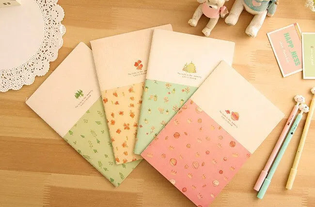 A5 hardcover notebook with broken flowers pattern, ruled paper, 21x14cm