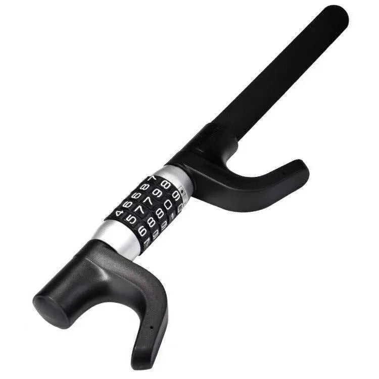 Car anti-theft steering wheel U-lock with combination dial in alloy steel construction