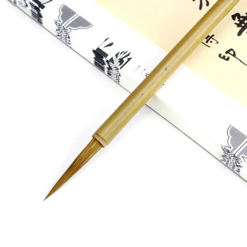 Langhao traditional calligraphy brush with natural wolf hair bristles.