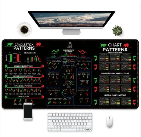 Game themed rubber mouse pad with non-slip natural rubber base on wooden desk