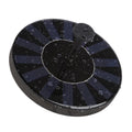 Round solar fountain pump with solar panel for garden ponds and bird baths