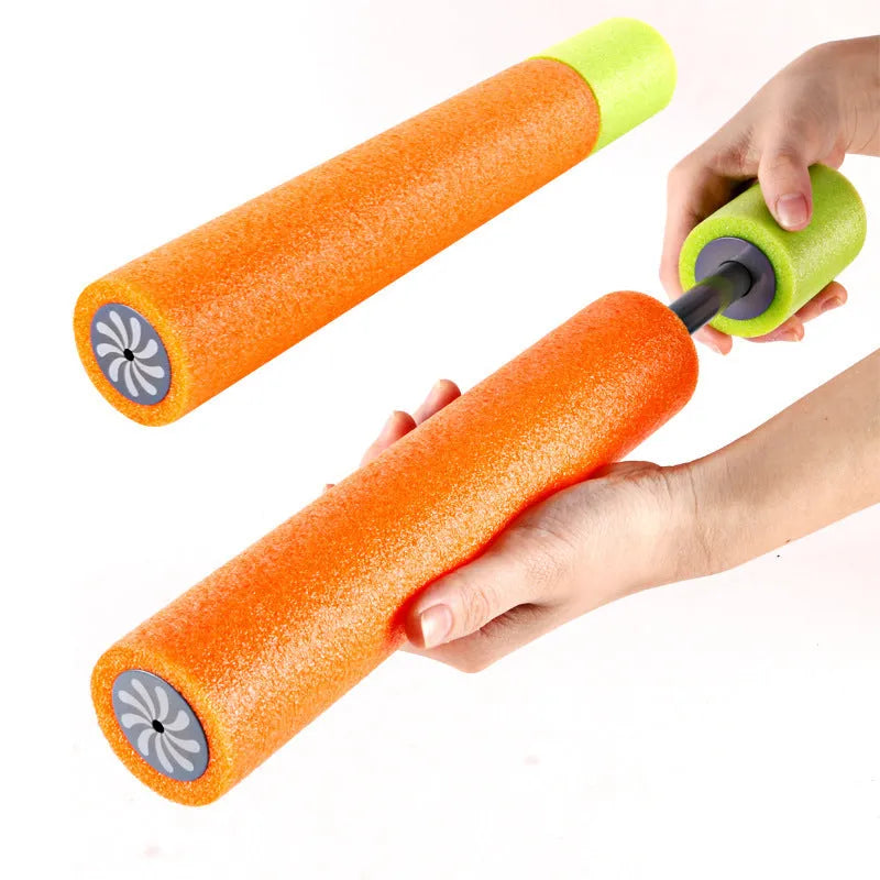 Orange EVA foam water blaster pistol with foam handle for summer outdoor play